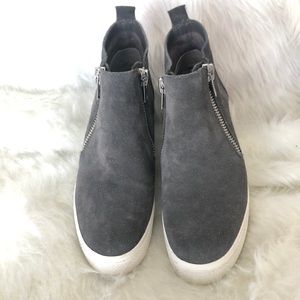 Grey Steve Madden wedge sneakers